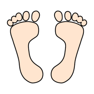 裸足の足跡