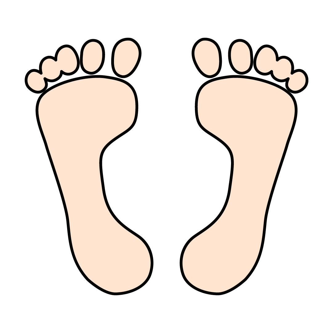 裸足の足跡