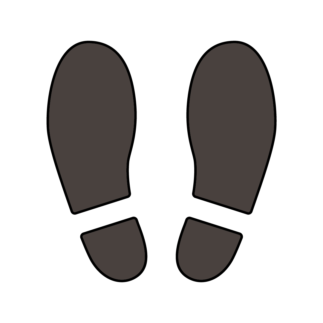 靴の足跡